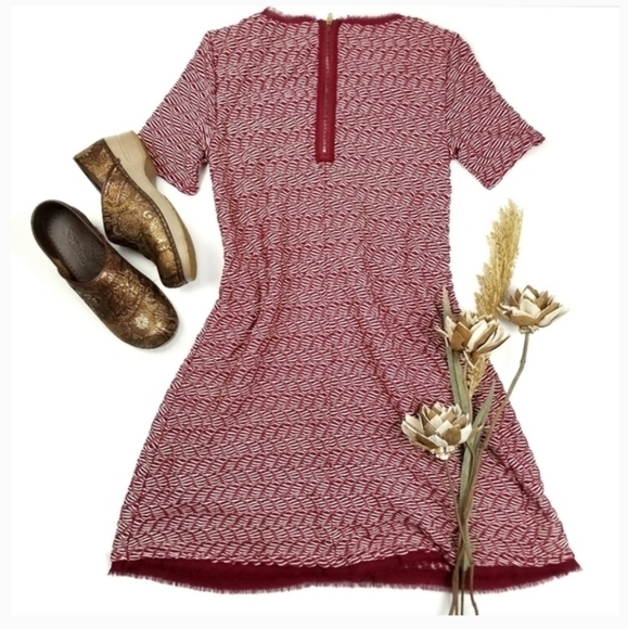 Anthropologie Maeve Red Thick Knit Weave Dress XSP - Picture 6 of 16